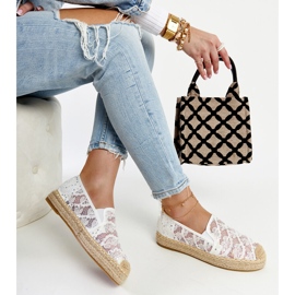 Sonali's white lace platform espadrilles 1