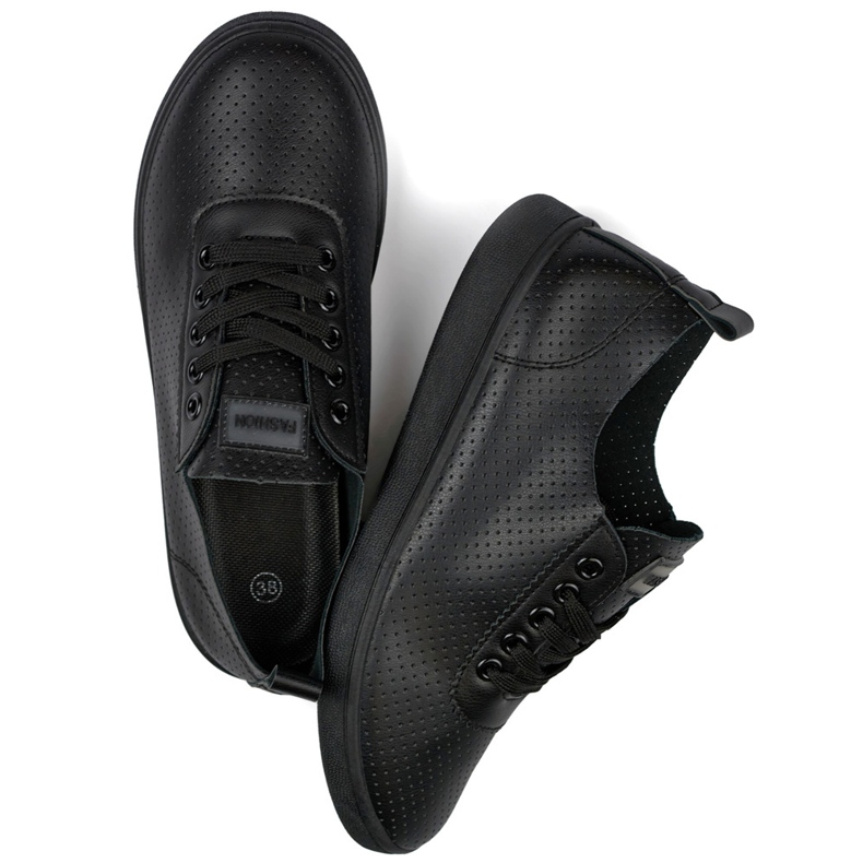 Black openwork sneakers, women's openwork sneakers 1