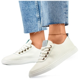 White openwork sneakers, women's openwork sneakers 1