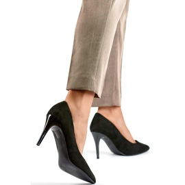 Black suede high stiletto pumps 1