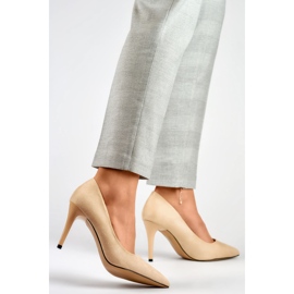 Beige suede high stiletto pumps 1 Beige suede high stiletto pumps 1