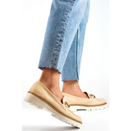 Beige women's platform shoes 1