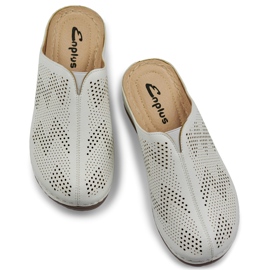 White women's health flip-flops with closed toes 1