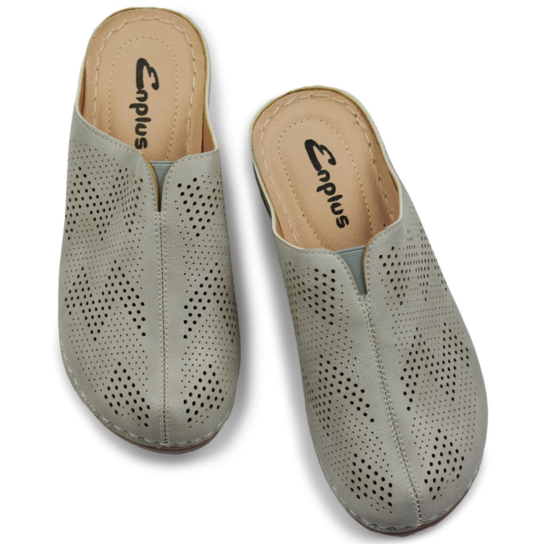 Women's health flip-flops with closed toes grey 1