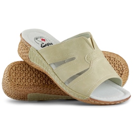 Healthy women's flip-flops, comfortable comfort flip-flops beige 2