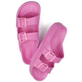 Pink flip-flops with two buckles 1