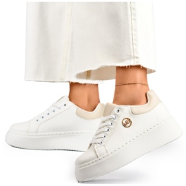 White sneakers with a thick sole, women's sports shoes 2