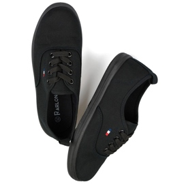 Black sneakers with a black sole, women's sneakers 1 Black sneakers with a black sole, women's sneakers 1