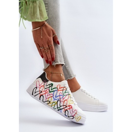 Women's Sneakers With Hearts White Claral 1
