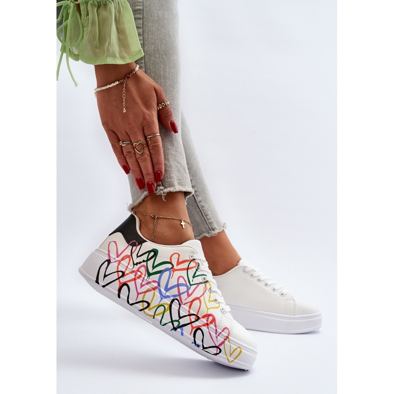 Women's Sneakers With Hearts White Claral 1