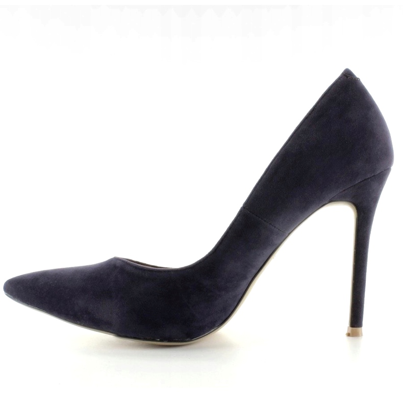 Suede pumps on a 5438 Navy heel navy blue 1