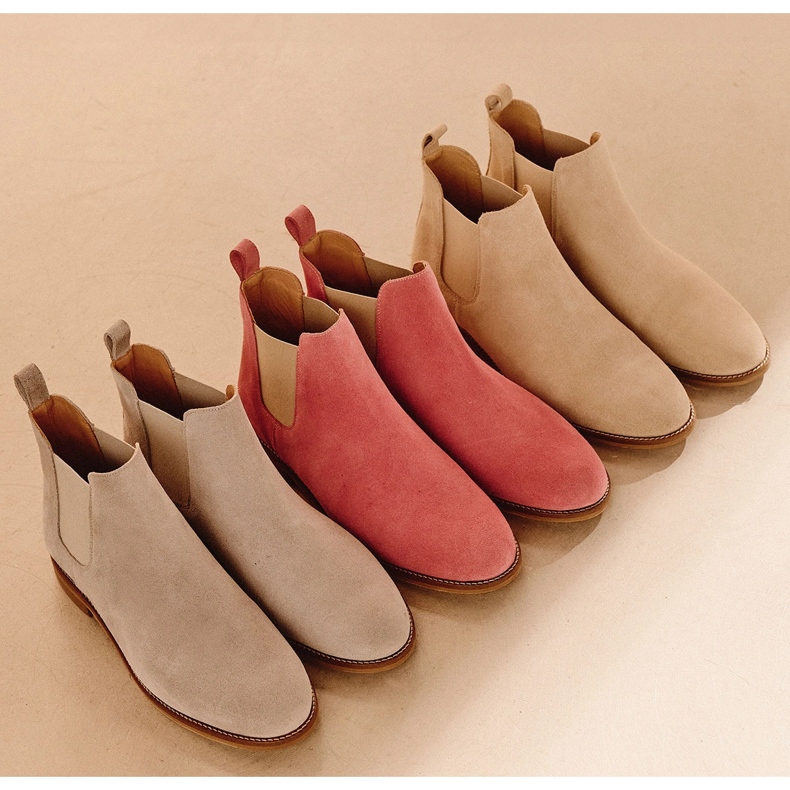Marco Shoes Suede Chelsea boots with rubber 2210B-813-1 beige 2