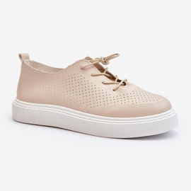 Beige Women's Openwork Sneakers Unassemia 2