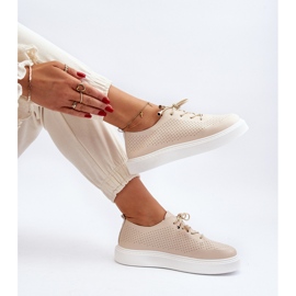 Beige Women's Openwork Sneakers Unassemia 1