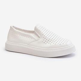 Women's Openwork Slip-on Sneakers White Echossia 2