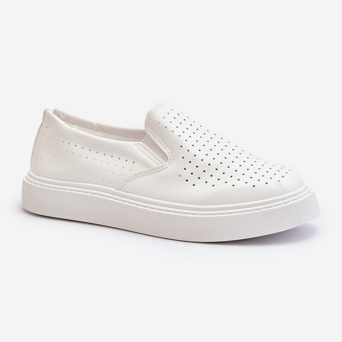 Women's Openwork Slip-on Sneakers White Echossia 2