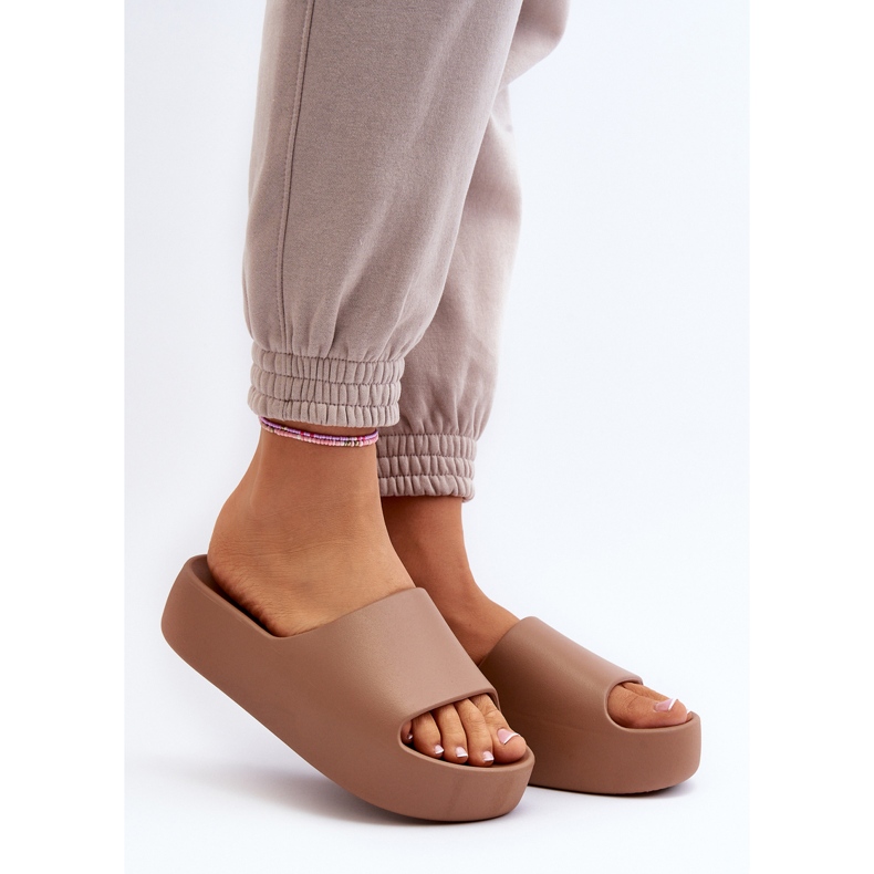 Women's Flip-Flops With a Thick Sole, Brown Oreithano 2