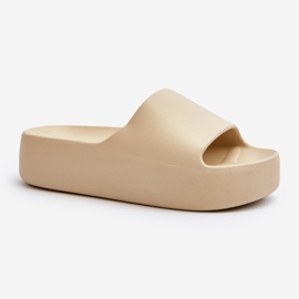Women's Beige Oreithano Flip-Flops With a Thick Sole 1