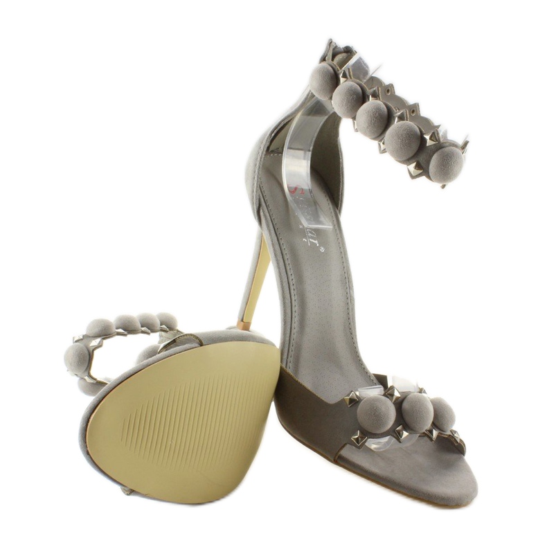 Sandals on a pin Funny balls LE022 Gray grey 1