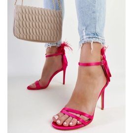 Pink sandals with feathers from Adalgisio 1