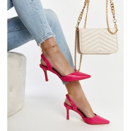 Pink Fontanile open heel high heels 1