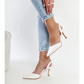 White open heel Fontanile high heels 1