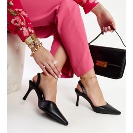 Black Fontanile open heel pumps 1