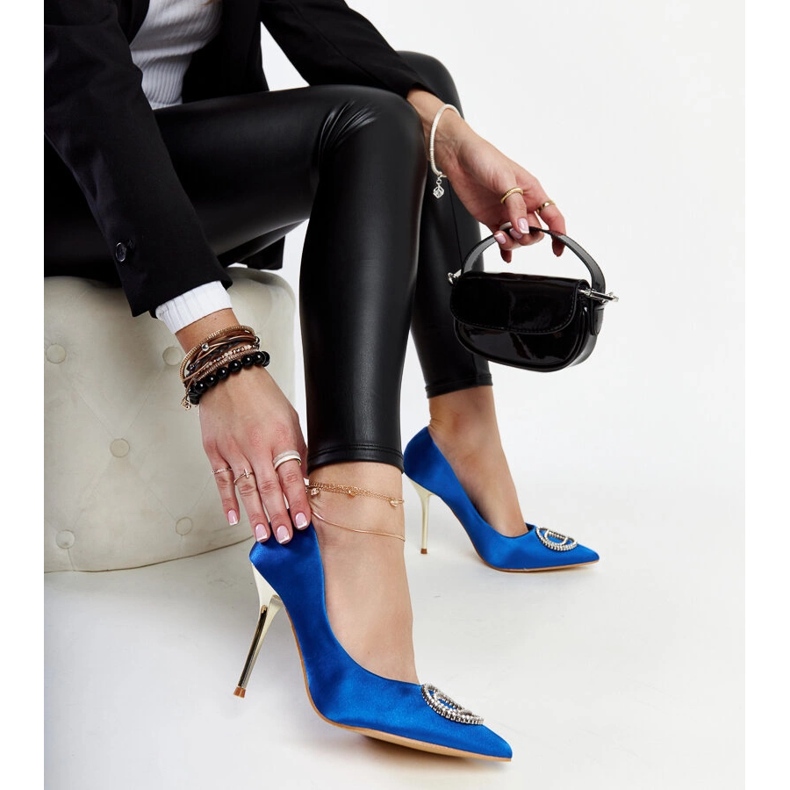 Blue Elife heels with cubic zirconia 1 Blue Elife heels with cubic zirconia 1