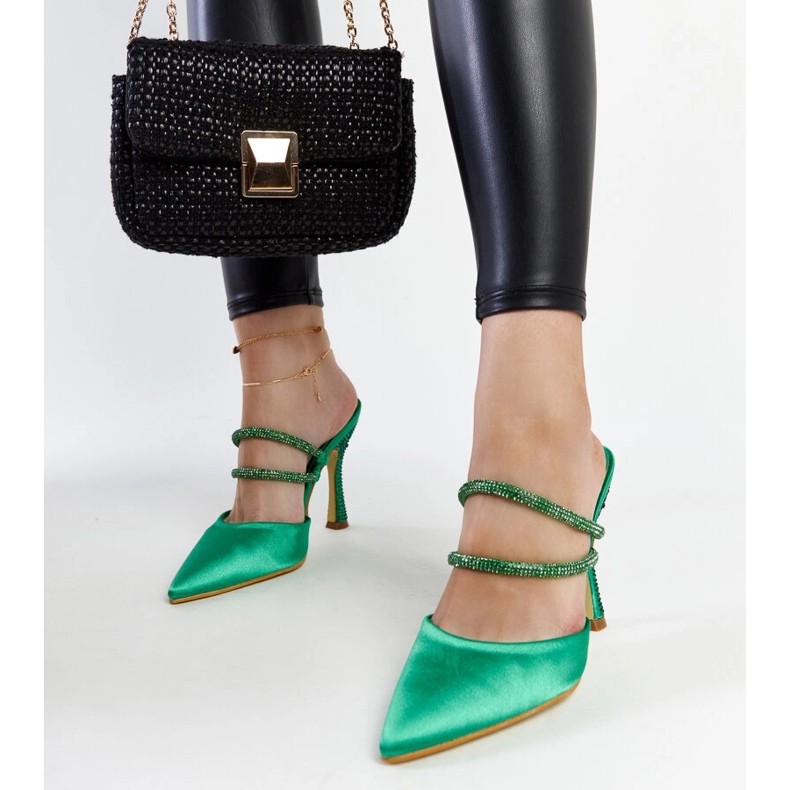 Green high-heeled flip-flops by Raffaelina 1 Green high-heeled flip-flops by Raffaelina 1