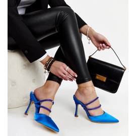 Blue high-heeled flip-flops by Raffaelina 1