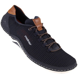Comfortable men's summer openwork slip-on shoes, navy blue Rieker 07555-14 1