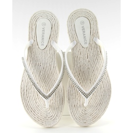 Rubber flip-flops like espadrilles ls069 white 1