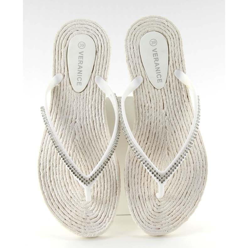 Rubber flip-flops like espadrilles ls069 white 1