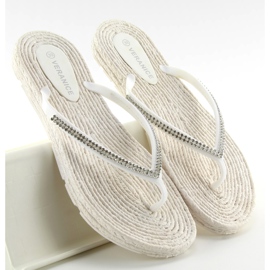 Rubber flip-flops like espadrilles ls069 white 2