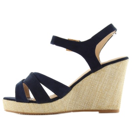 Sandals on the wedge BL337 blue navy blue 2 Sandals on the wedge BL337 blue navy blue 2