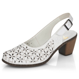 Rieker white full leather women's sandals 40981-80 15