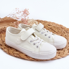 Leather Children's Velcro Sneakers White Delmara 1