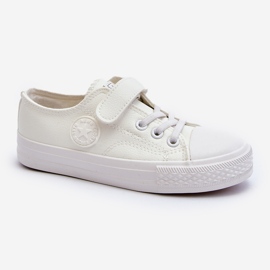Leather Children's Velcro Sneakers White Delmara 2