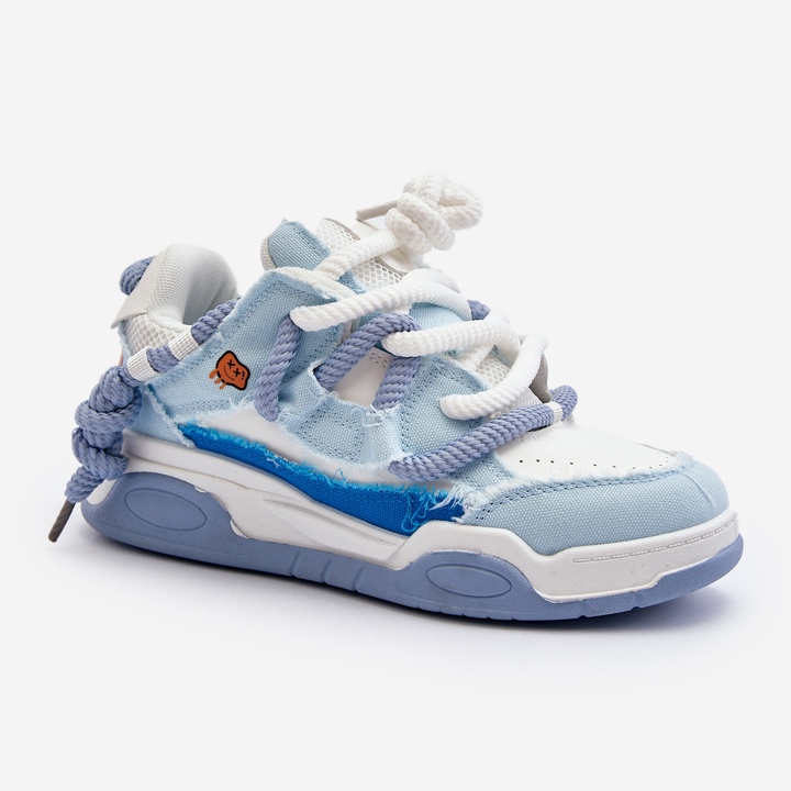 Women's Sneakers With Thick Lacing, Blue Miatora 1