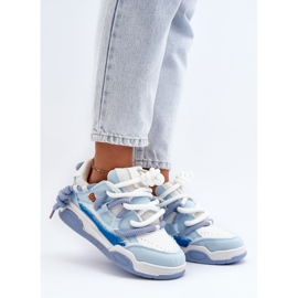 Women's Sneakers With Thick Lacing, Blue Miatora 2