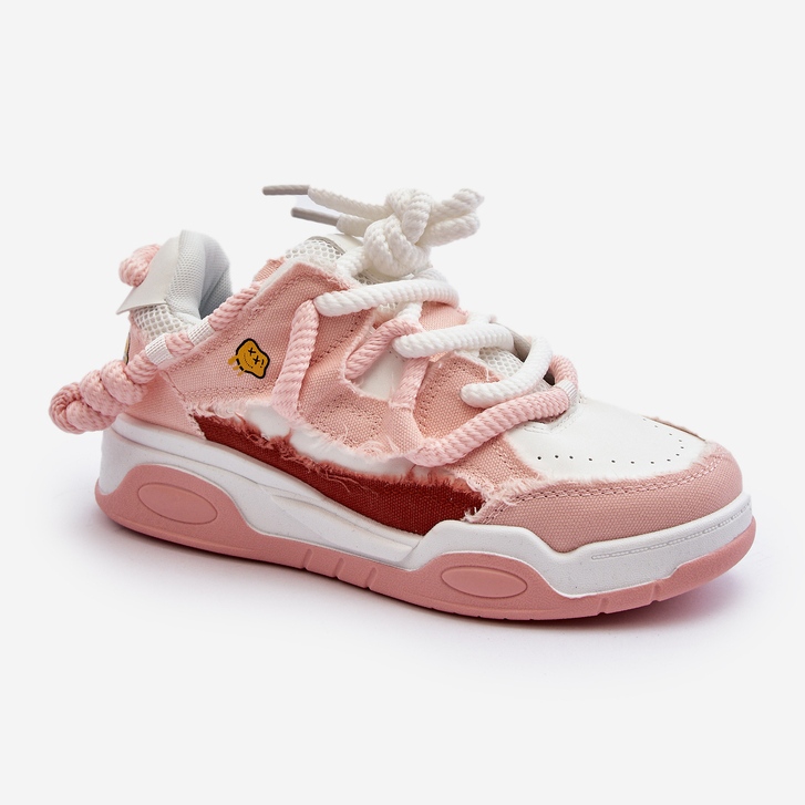 Women's Sneakers With Thick Lacing Pink Miatora 2