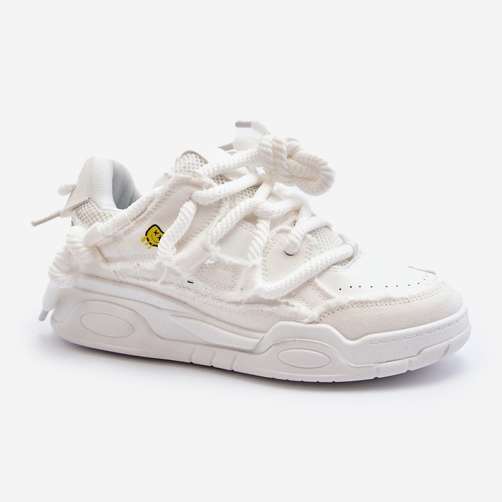 Women's Sneakers With Thick Lacing White Miatora 2