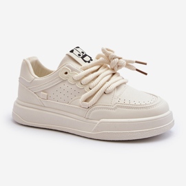 Women's Eco Leather Sneakers Beige Avanalis 2
