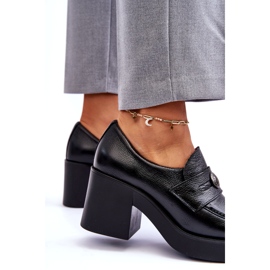 Lemar Women's Leather Shoes On Heel Black 2