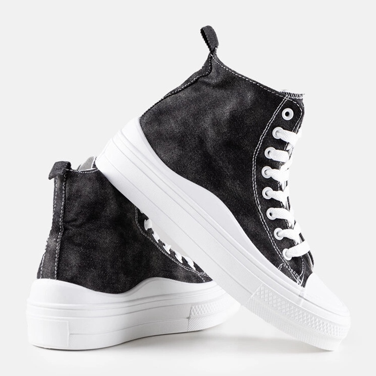 Black Frederick platform sneakers 2