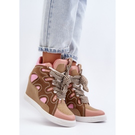 Women's Wedge Sneakers Pink Leoppa 2