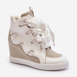 Women's Wedge Sneakers White Leoppa 1