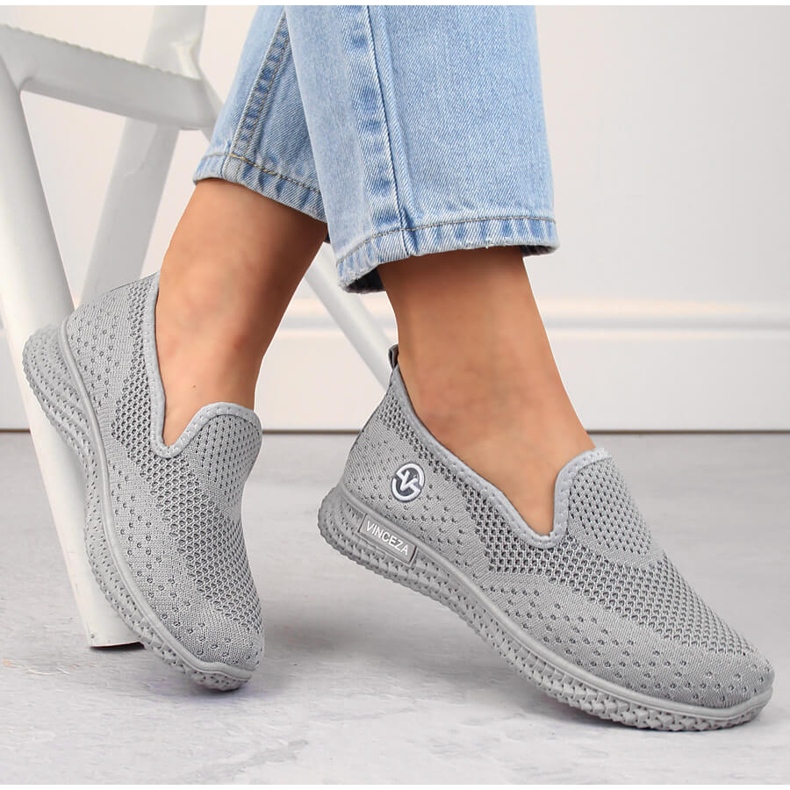 Gray women's slip-on sports shoes Vinceza 34602 grey 1 Gray women's slip-on sports shoes Vinceza 34602 grey 1