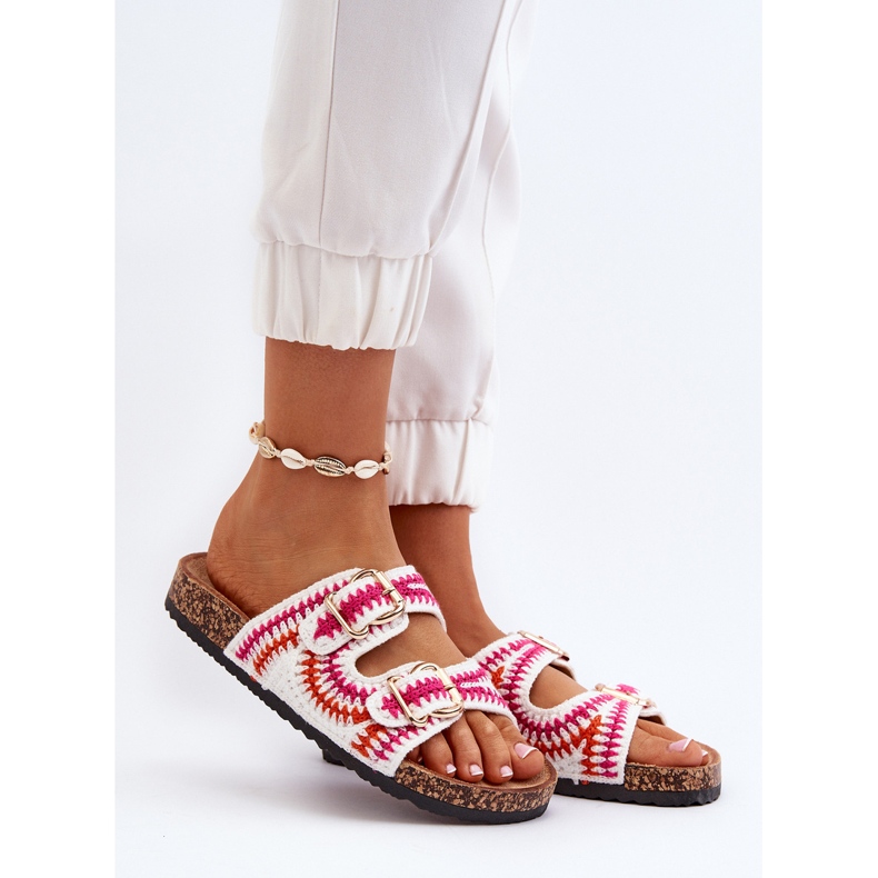 Women's Flip-Flops With a Cork Sole, White Fannea 2