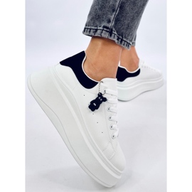 Liezel WHITE/BLACK wedge sneakers with pendant 2
